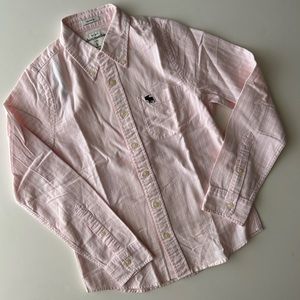 Abercrombie Kid’s Muscle Pink and White Button Down Shirt